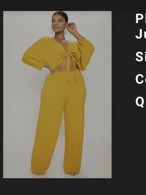 PrettyLittleThing Mustard Tie-Front Wide Leg Romper